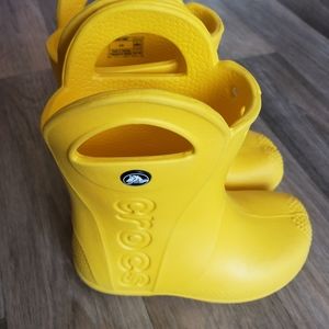 Yellow Croc boots size 10